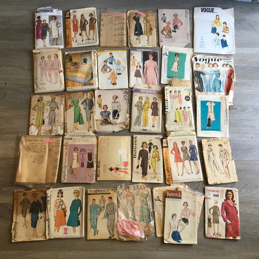 VTG Sewing Pattern Lot 30+ Simplicity McCalls Butterick Vogue Size 12, 14 Retro
